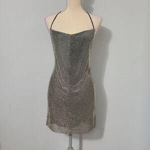12th Tribe Sequin Silver Dress NWT Size‎ S/M
